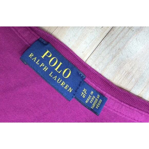Ralph Lauren Women Purple Short Sleeve V Neck T-Shirt XL - Picture 5 of 6